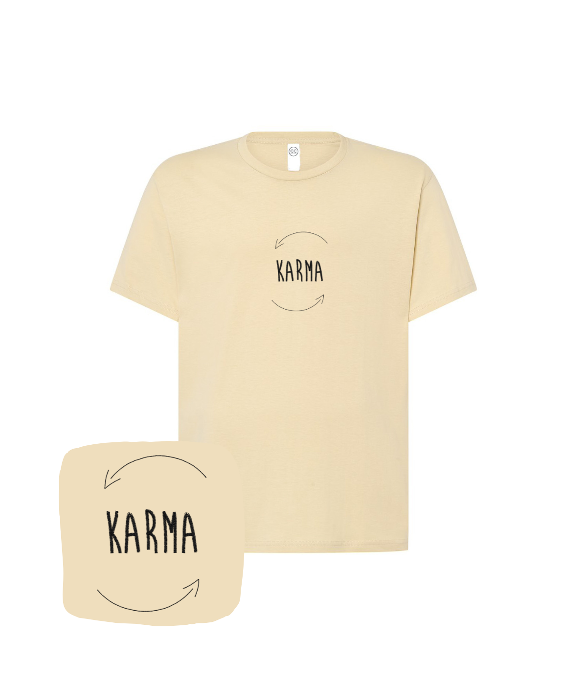 Koszulka z haftem Karma – koszulka karma 290g bawełna-poliester, ciepła i wygodna