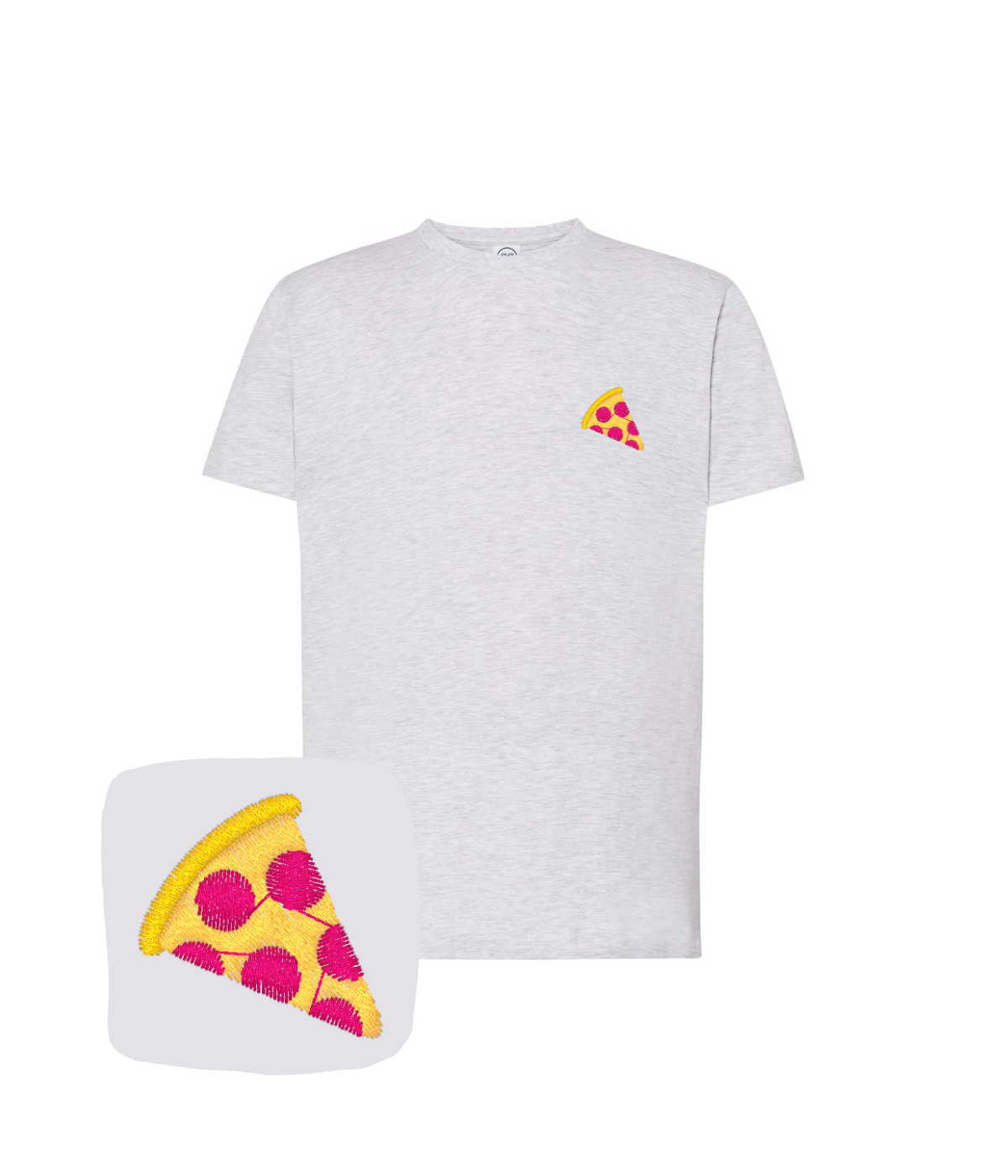 Koszulka z haftem kawałka pizzy – koszulka kawałek pizzy 190g bawełna, miękka i trwała