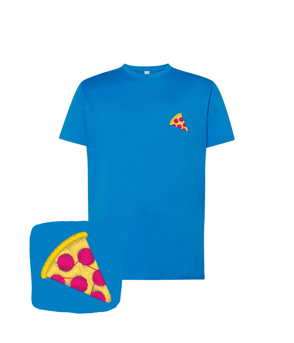 Koszulka z haftem kawałka pizzy – koszulka kawałek pizzy damska, kobiecy krój