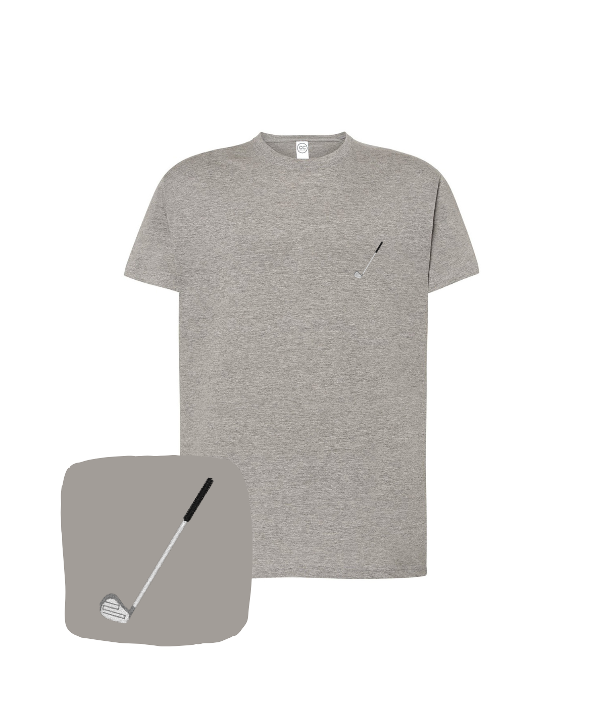 Koszulka z haftem kija golfowego – koszulka kij glofowy slim fit, elegancki fason