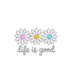 Koszulka z haftem stokrotek life is good – koszulka life is good z wyszytym logo, strój pracownika