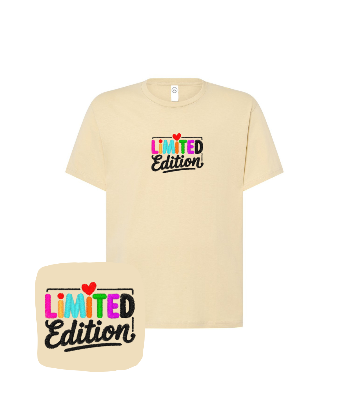 Koszulka z haftem napisu Limited Edition – koszulka limited edition materiał odporny na pranie, kolor trzyma się długo