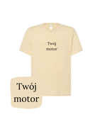 Personalizowana koszulka z haftem motocykla ze zdjęcia  – koszulka z motywem motocykl haftowanym, nowoczesna grafika