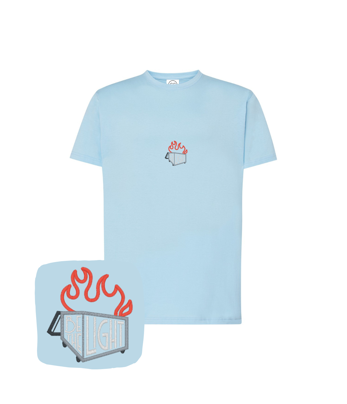 Koszulka z haftem Be The Light – koszulka napis Be The Light CustomClothes Bielsko-Biała, własna produkcja