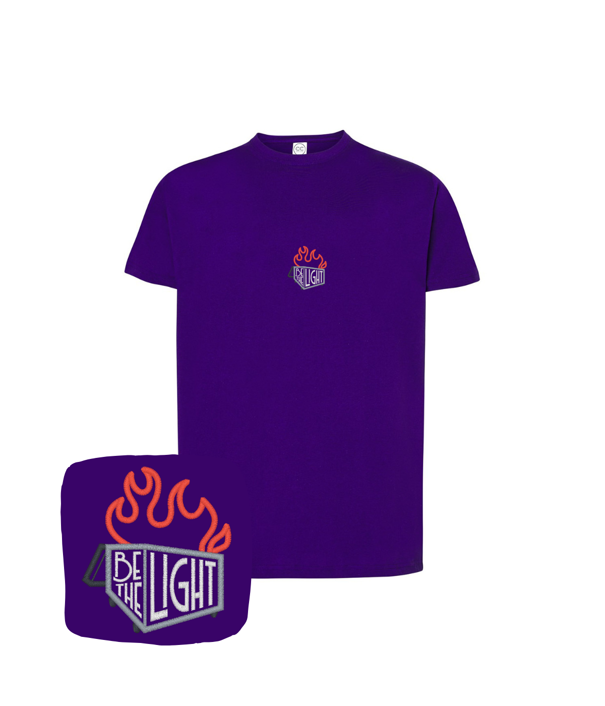Koszulka z haftem Be The Light – koszulka z napisem napis Be The Light, personalizacja