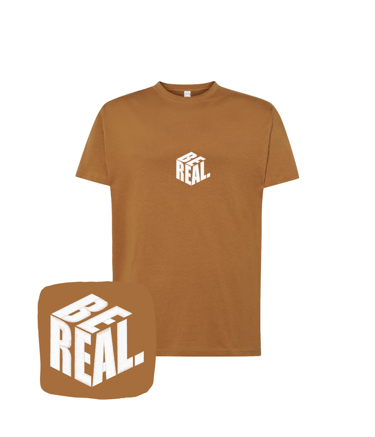 Koszulka z haftem napisu BE REAL – personalizowana koszulka napis be real, idealny prezent