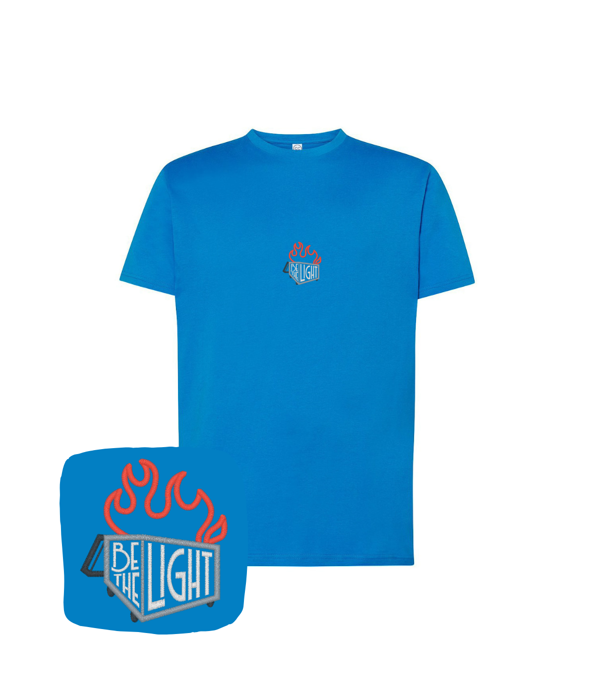 Koszulka z haftem Be The Light – koszulka napis Be The Light unisex, dla każdego