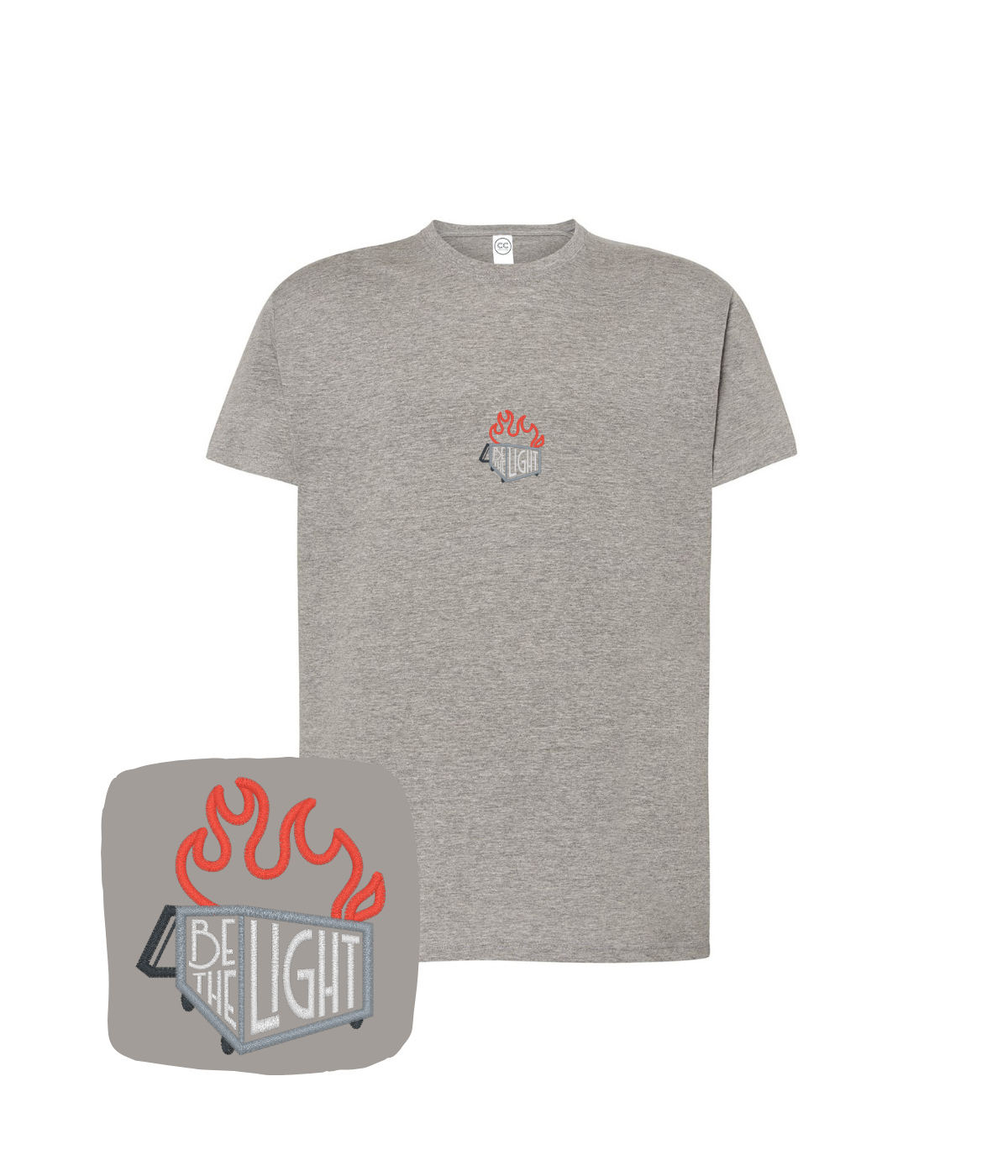 Koszulka z haftem Be The Light – koszulka napis Be The Light polska marka, krajowa produkcja
