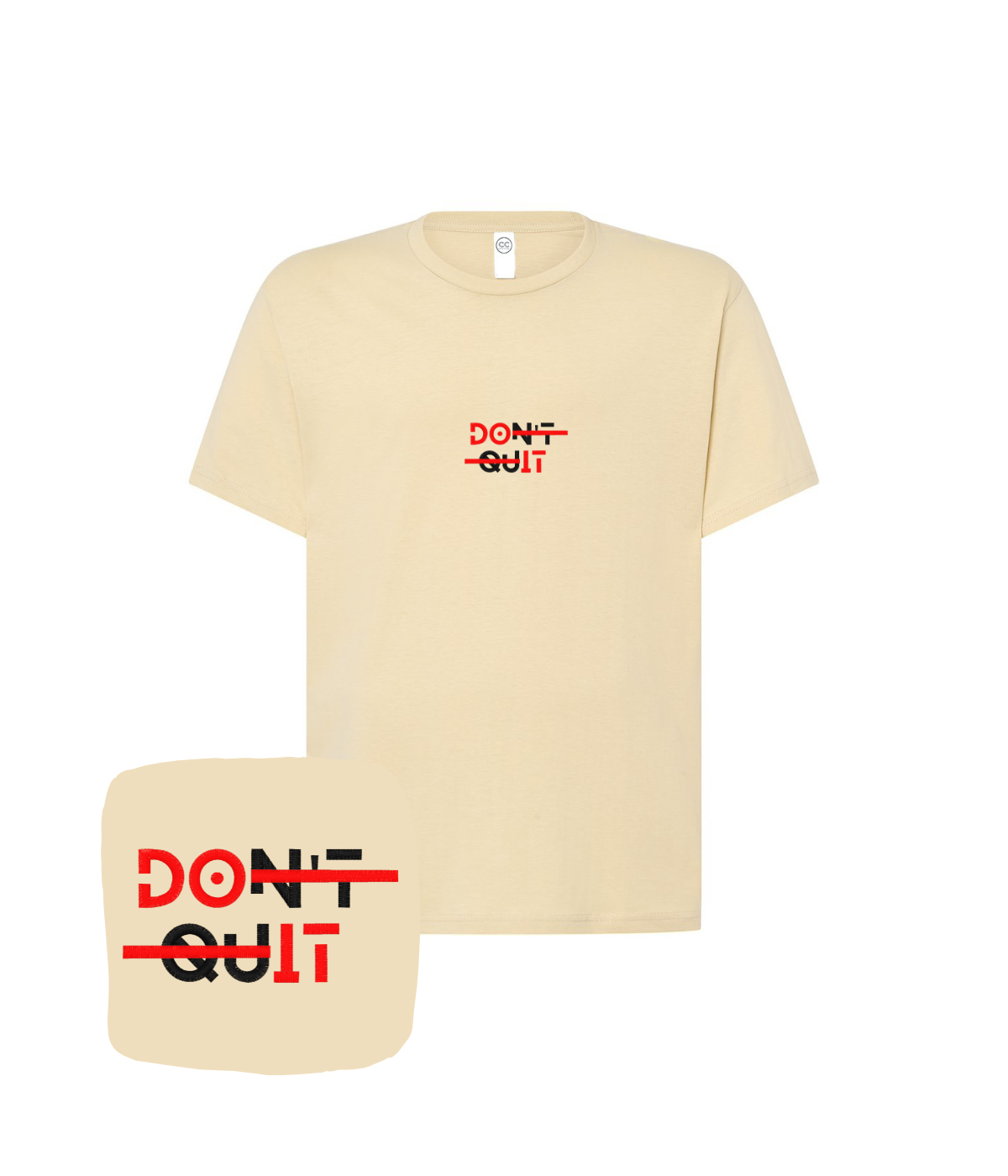 Koszulka z haftem DOn't quIT – koszulka z haftem napis DOn't quIT, realizacja w 3–5 dni roboczych