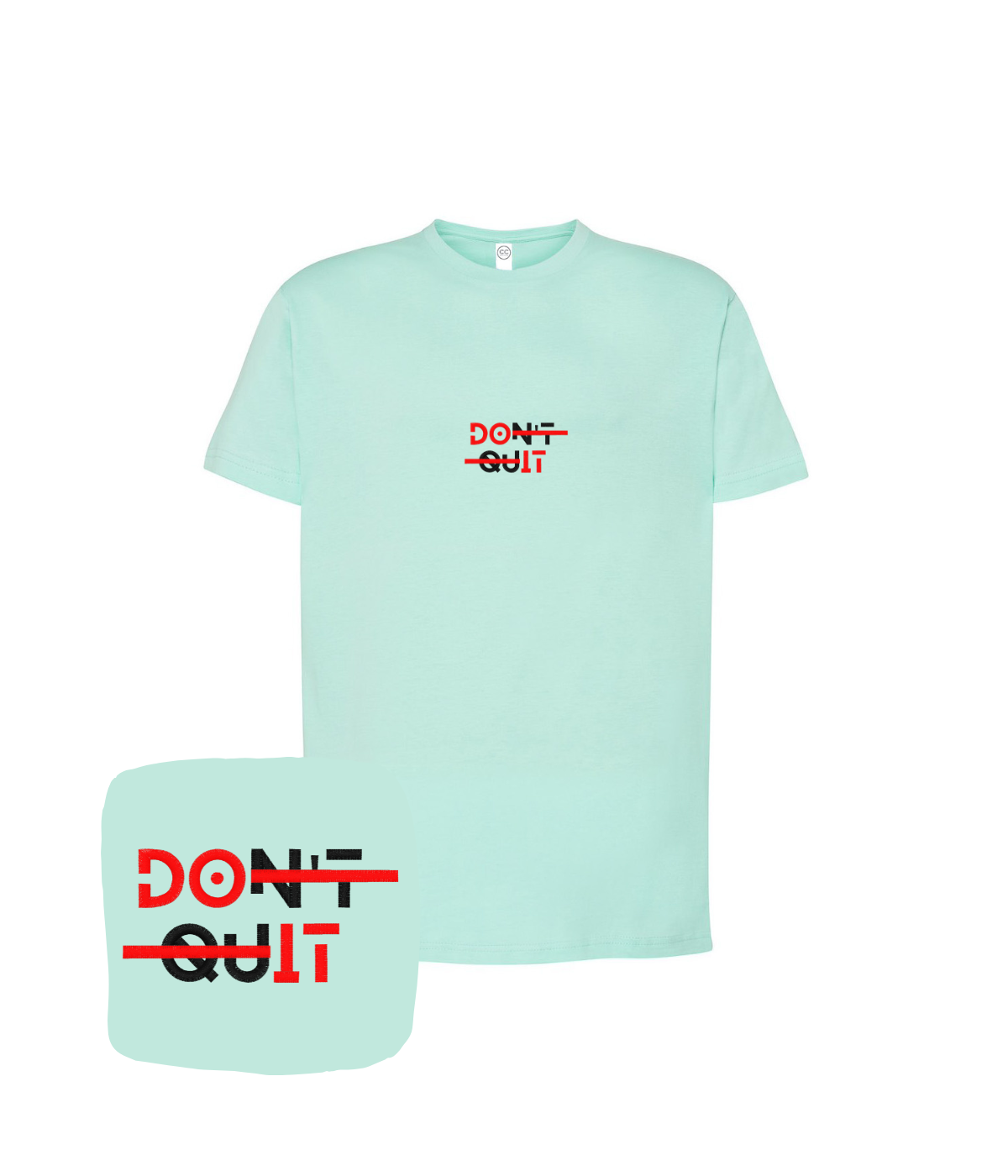 Koszulka z haftem DOn't quIT – koszulka napis DOn't quIT wyjątkowy prezent z haftem