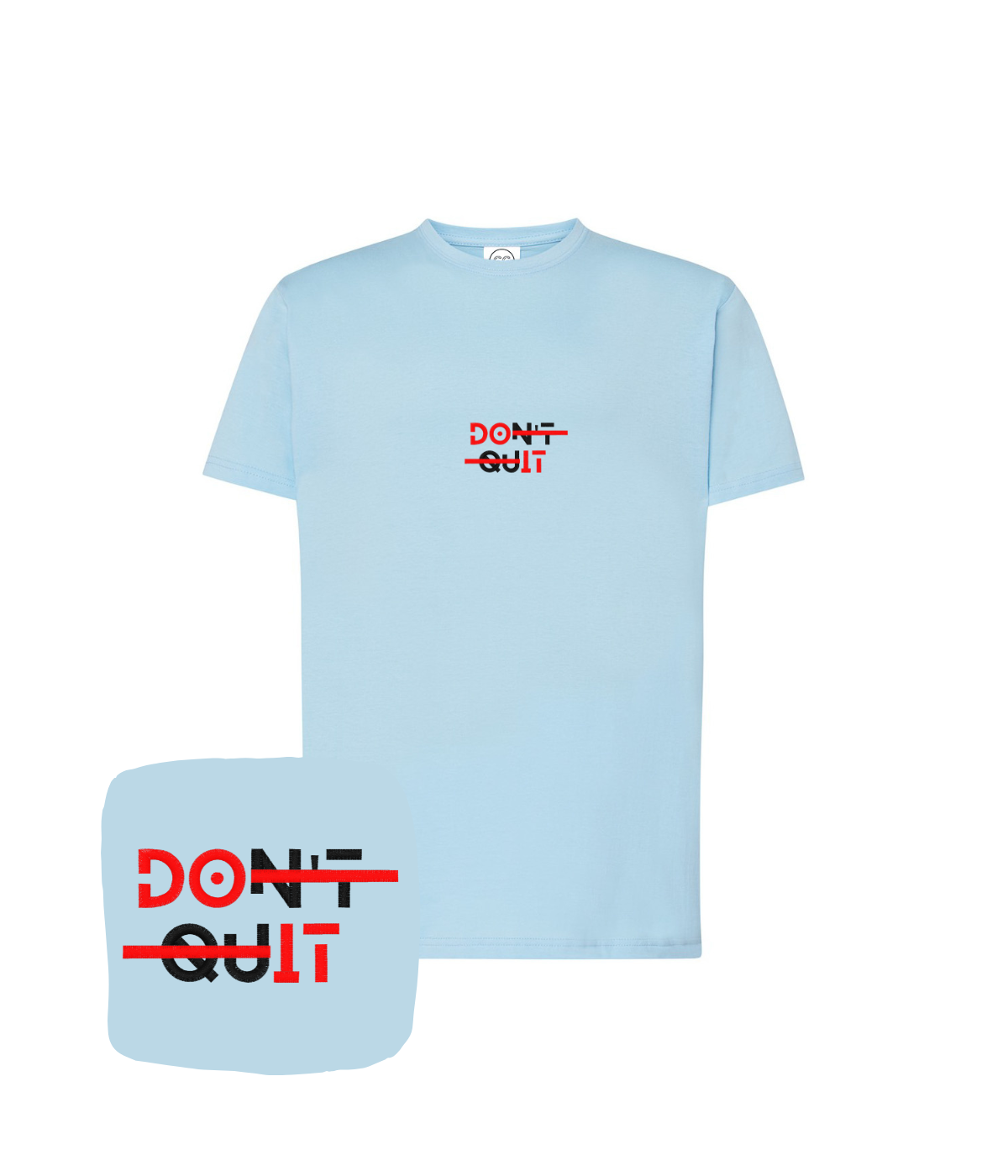 Koszulka z haftem DOn't quIT – koszulka napis DOn't quIT damska, kobiecy krój