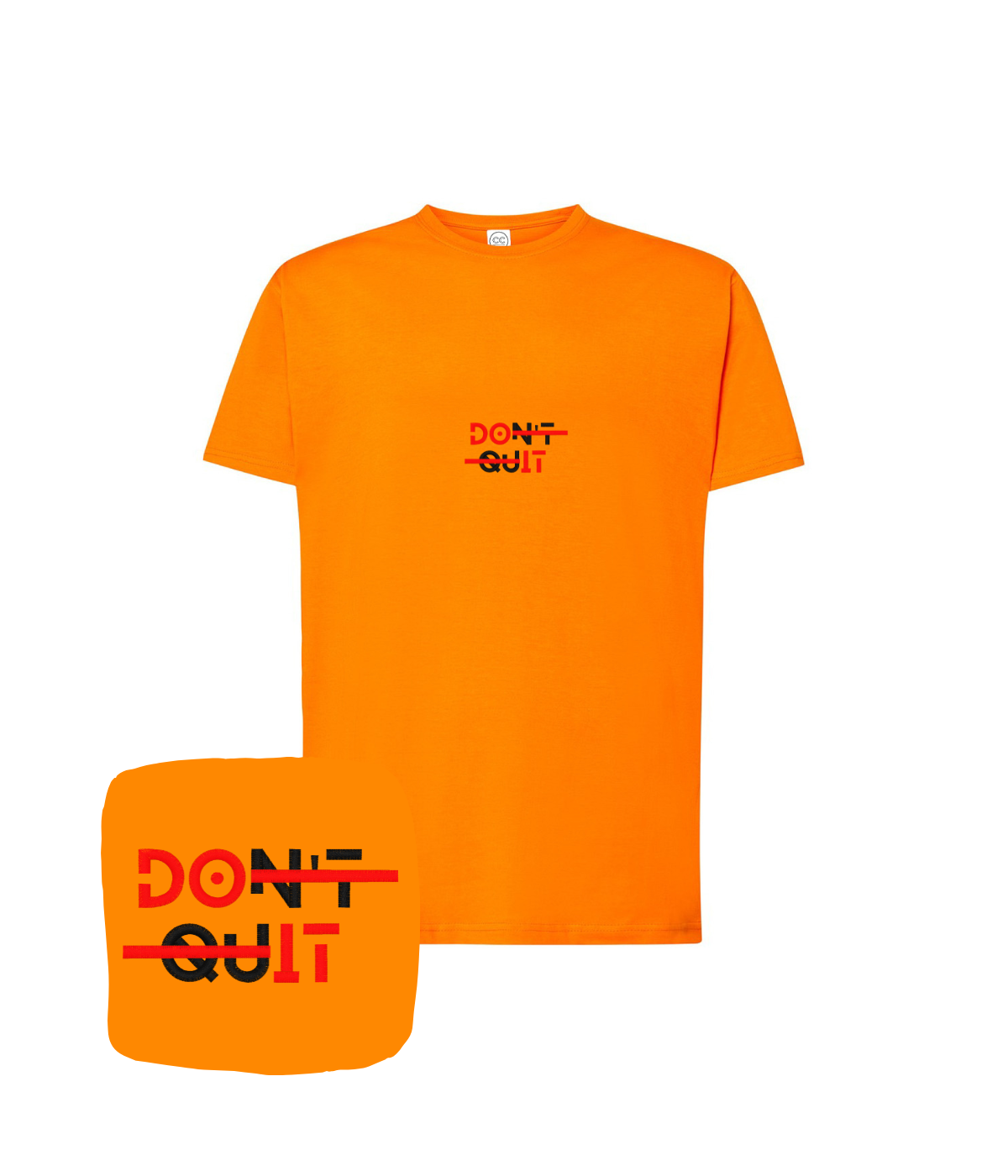 Koszulka z haftem DOn't quIT – koszulka napis DOn't quIT haftowany portret ze zdjęcia, unikalny upominek