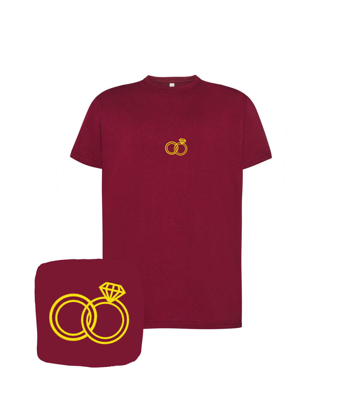 Koszulka z haftem obrączek – modna koszulka obrączki, streetwear