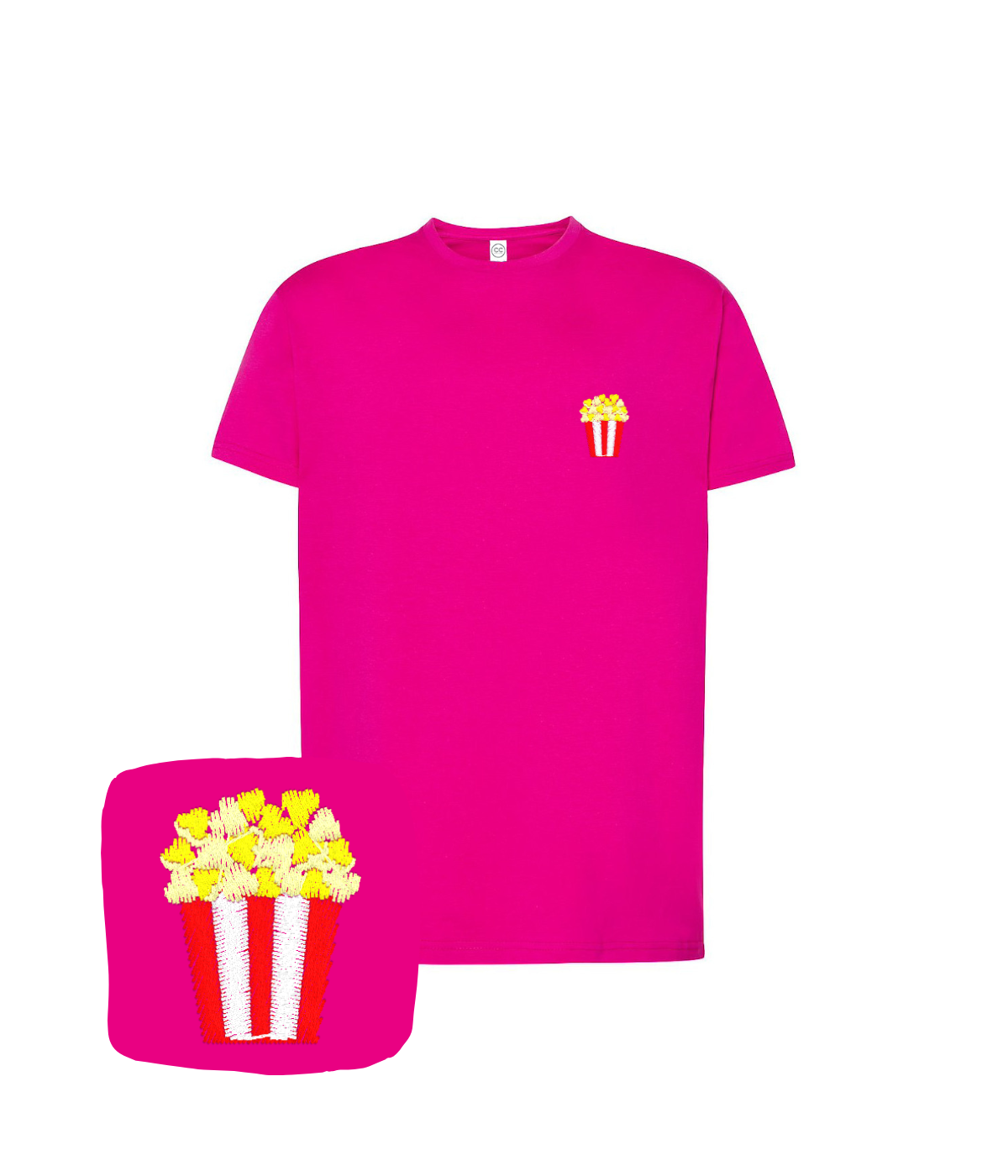 Koszulka z haftem popcornu – koszulka popcorn indywidualna personalizacja, od 1 sztuki