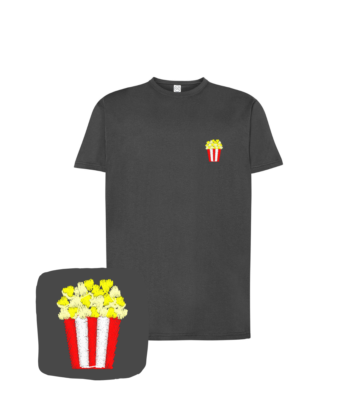 Koszulka z haftem popcornu – koszulka popcorn młodzieżowa, modny styl