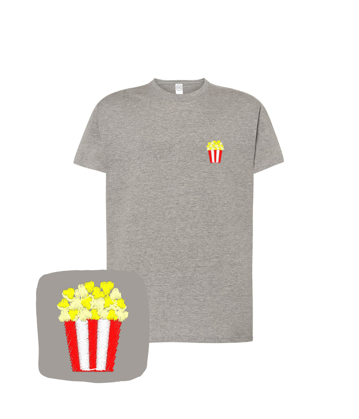 Koszulka z haftem popcornu – koszulka popcorn unisex, dla każdego