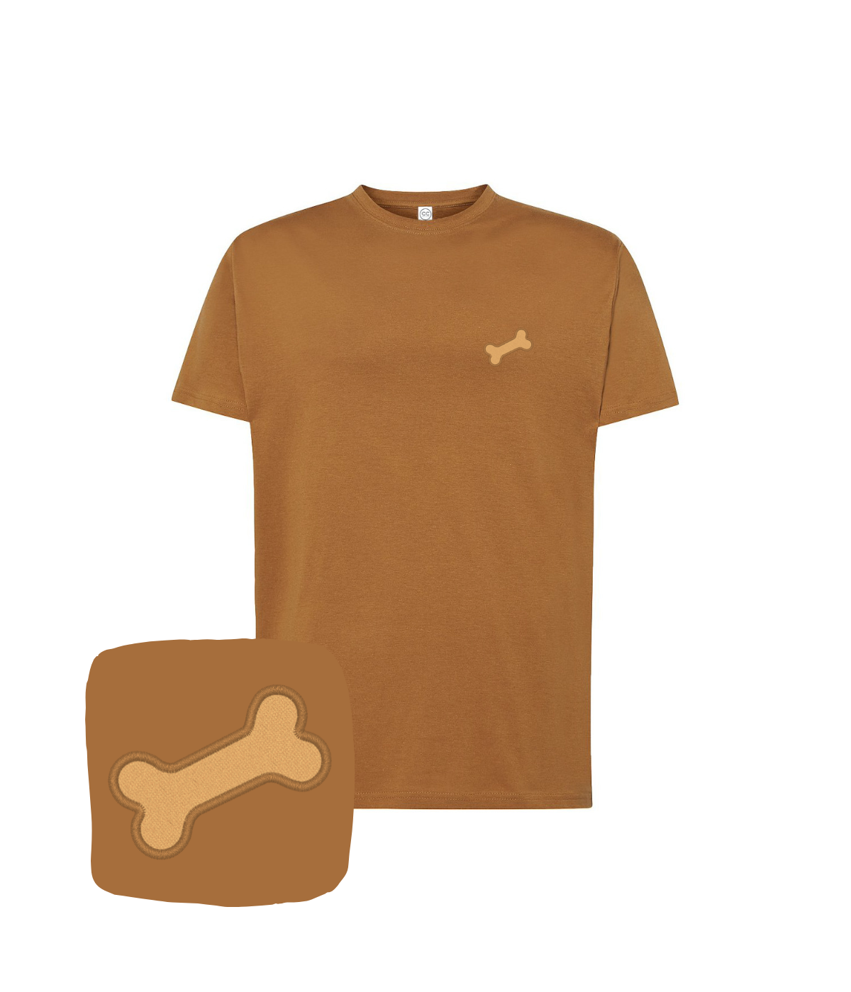 Koszulka z haftem psiej kości – koszulka z wyszytym motywem psia kosc, haft maszynowy