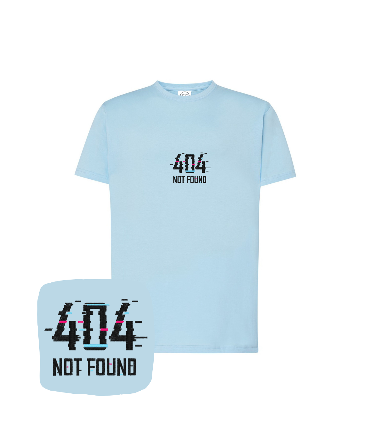 Koszulka z haftem 404 NOT FOUND  – koszulka 404 haftowana, każdy projekt wykonywany in-house