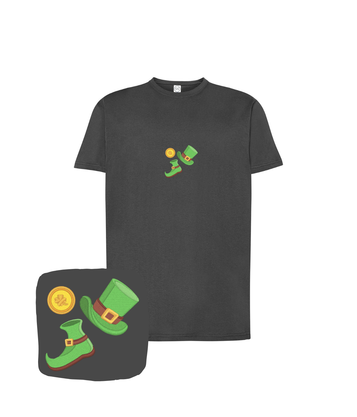 Koszulka z haftem St. Patrick's Day – koszulka z haftem st-patricks-day wykonywanym na maszynie hafciarskiej