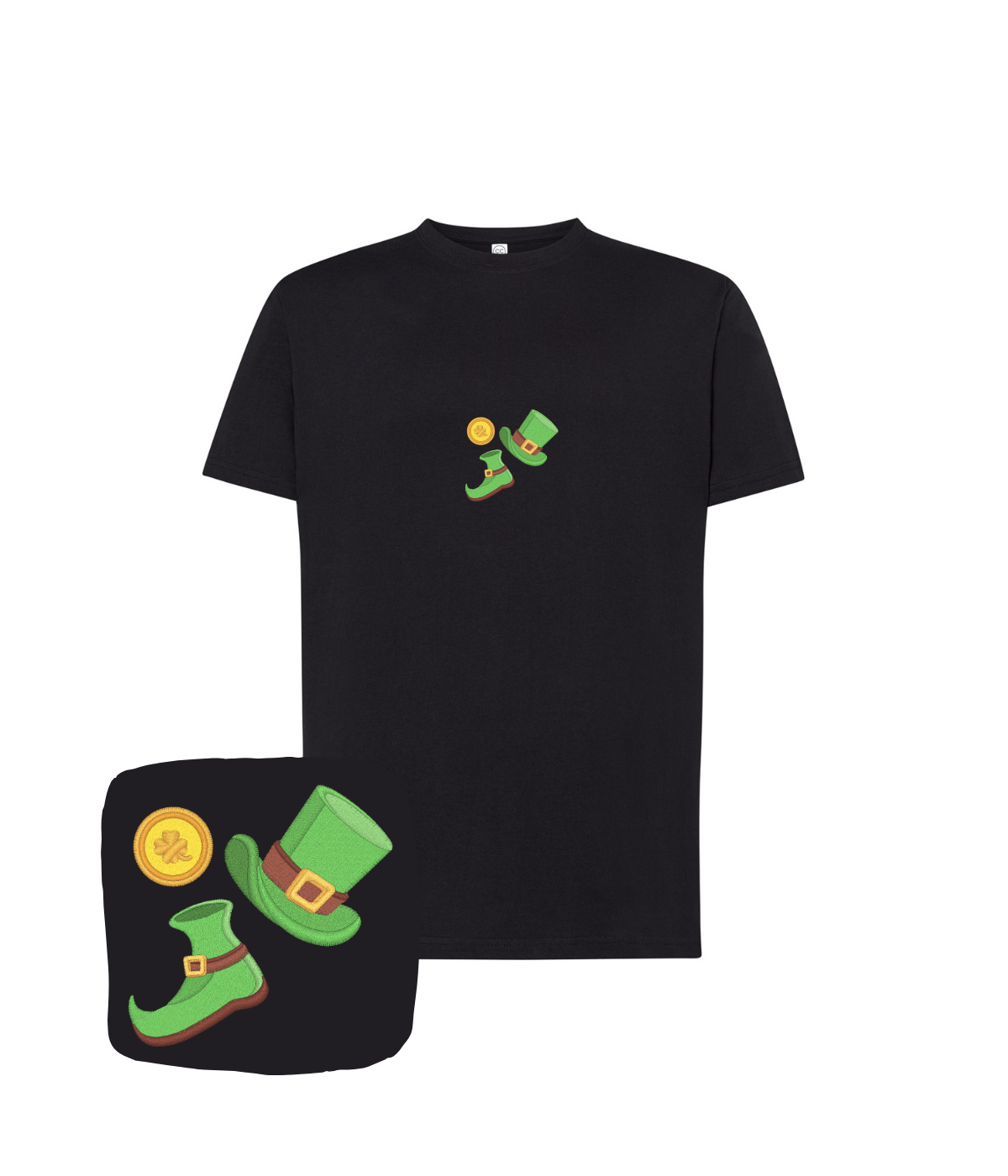Koszulka z haftem St. Patrick's Day – koszulka z wyszytym motywem st-patricks-day, haft maszynowy