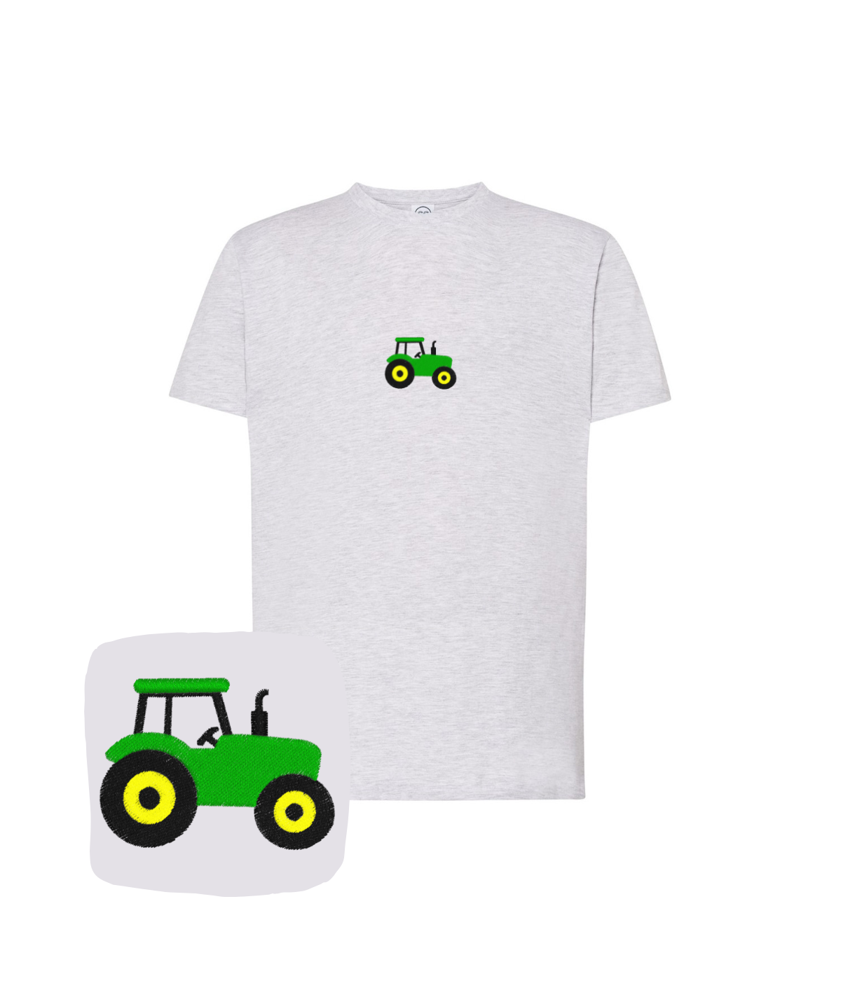 Koszulka z haftem traktora – nowoczesna koszulka traktor, świeży design