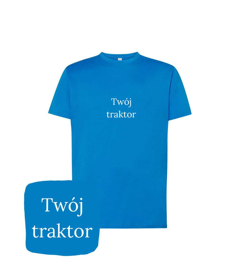 Personalizowana koszulka z haftem traktora z twojego zdjęcia – koszulka firmowa z haftem traktor, profesjonalny wygląd