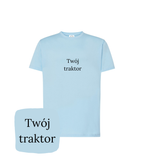 Personalizowana koszulka z haftem traktora z twojego zdjęcia – koszulka traktor haft komputerowy, trwałe wykończenie