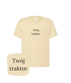 Personalizowana koszulka z haftem traktora z twojego zdjęcia – lekka koszulka traktor, przyjemna w dotyku