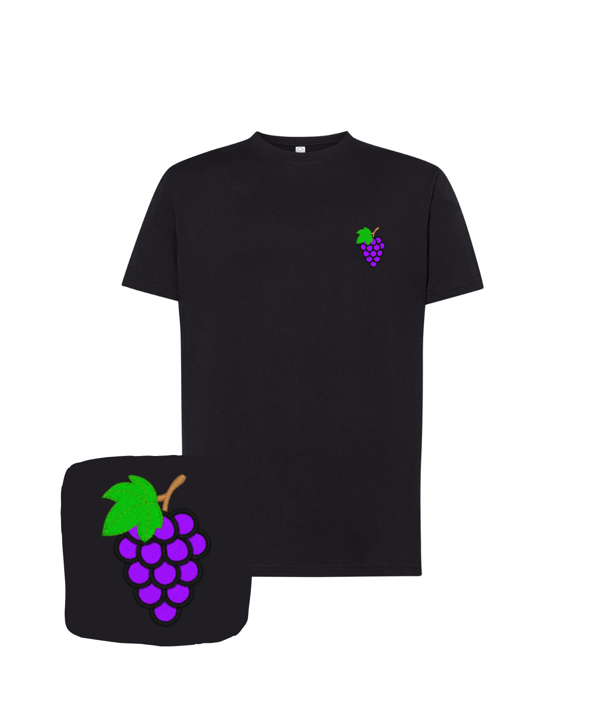 Koszulka z haftem winogron – modna koszulka winogrona, streetwear
