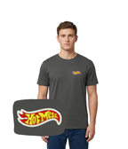 Grafitowa koszulka z haftem "Hot Mess" od CustomClothes.pl, casual t-shirt z unikalnym nadrukiem na przodzie.