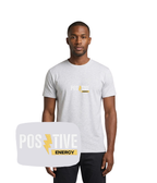 Koszulka z haftem Positive Energy w kolorze szarym - wyjątkowy prezent z haftem komputerowym od 1 sztuki