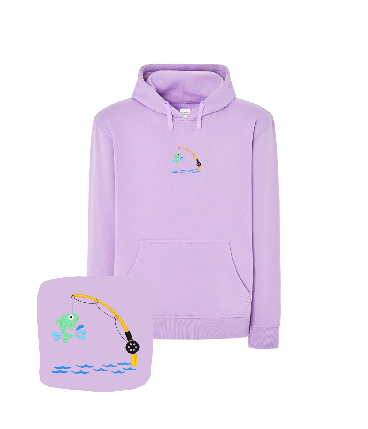 lawendowa bluza z wyhaftowanym logo