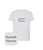 Biała koszulka z haftem rysunku dziecka - prezent na święta, haft komputerowy od serca