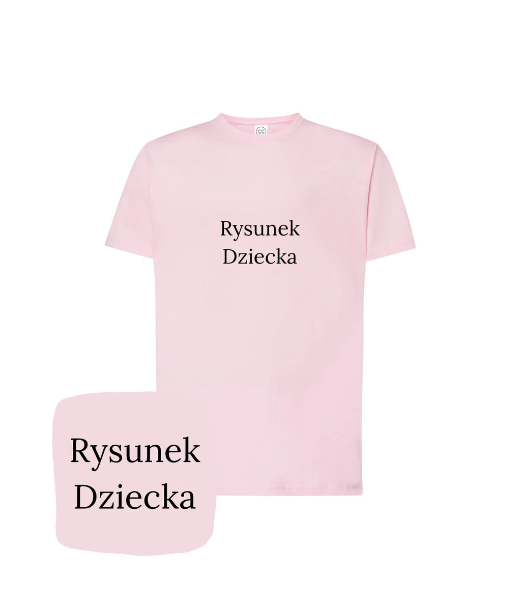 Fioletowa koszulka z haftem rysunku dziecka - prezent na ślub, haft komputerowy od 1 sztuki