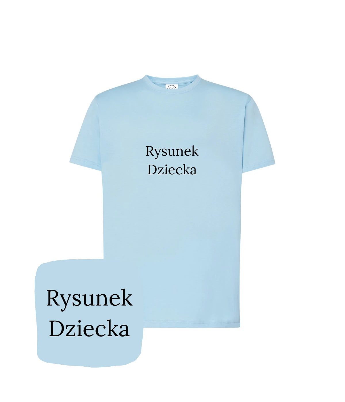 Jasnoróżowa koszulka z haftem rysunku dziecka - prezent dla wnuczki, haft komputerowy na koszulce