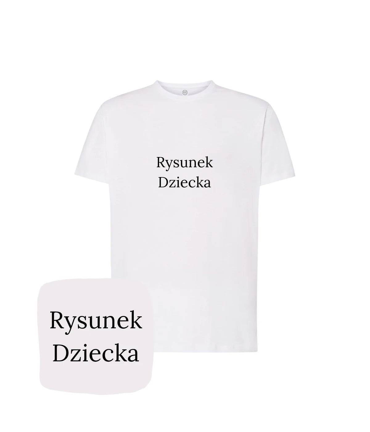 Jasnoszara koszulka z haftem rysunku dziecka - prezent dla malucha, haft komputerowy