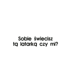 Black T-shirt with embroidered text "Sobie świecisz tą latarką czy mi?" from CustomClothes.pl, featuring detailed embroidery.