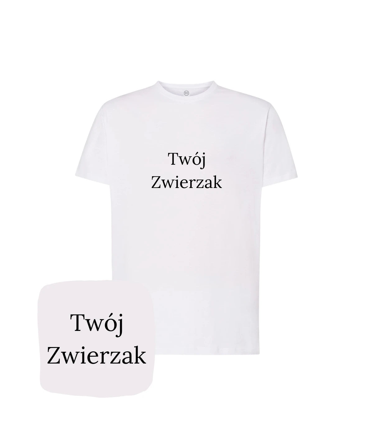 Biała koszulka z haftem 'Twój Zwierzak' - klasyczny prezent z haftem dla fanów zwierząt