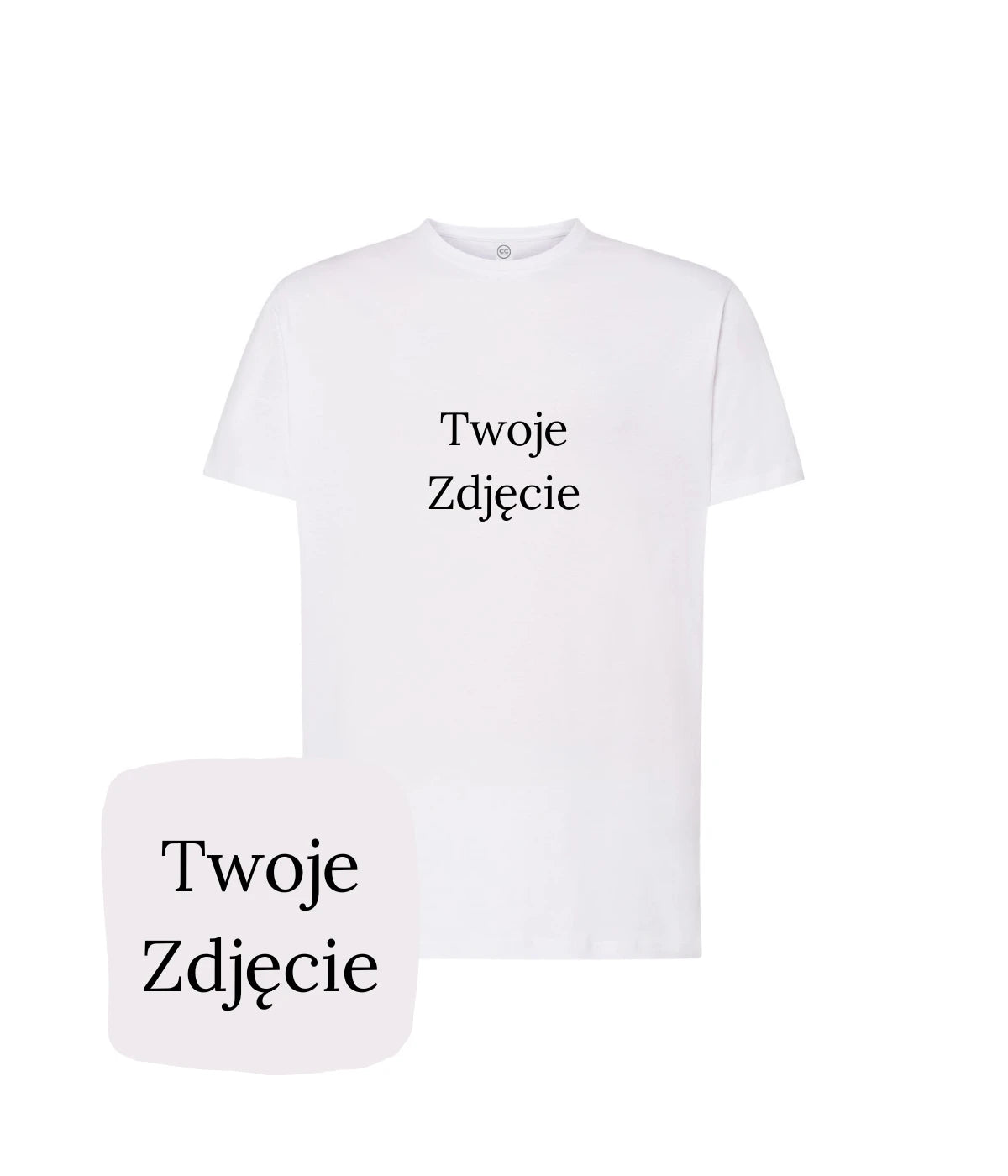 Biała koszulka z haftem Twoje zdjęcie - creatory selection choice, haft komputerowy