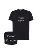 Czarna koszulka z haftem Twoje zdjęcie - klasyczna i elegancka, personalizowany haft