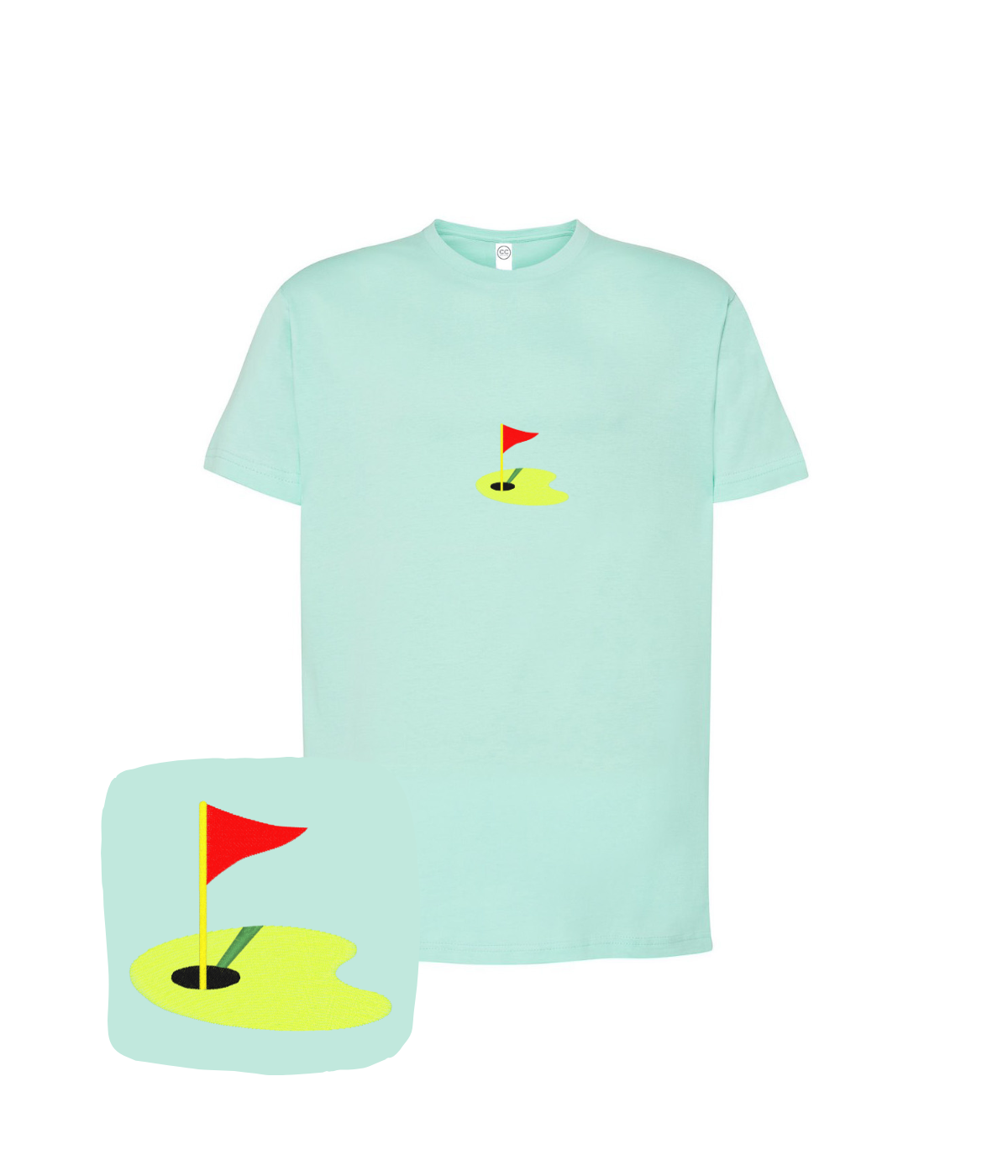 Koszulka z haftem dołka golfowego – koszulka dołek golfowy młodzieżowa, modny styl