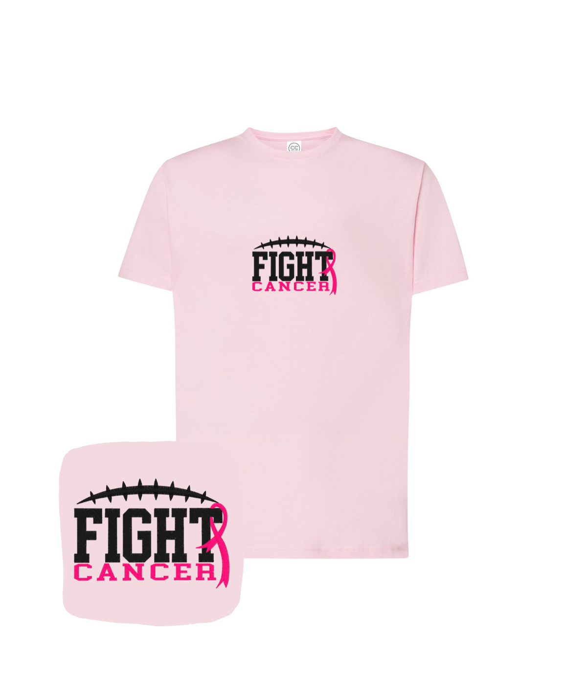 Koszulka z haftem Fight Cancer – koszulka z wyszytym motywem fight cancer, haft maszynowy