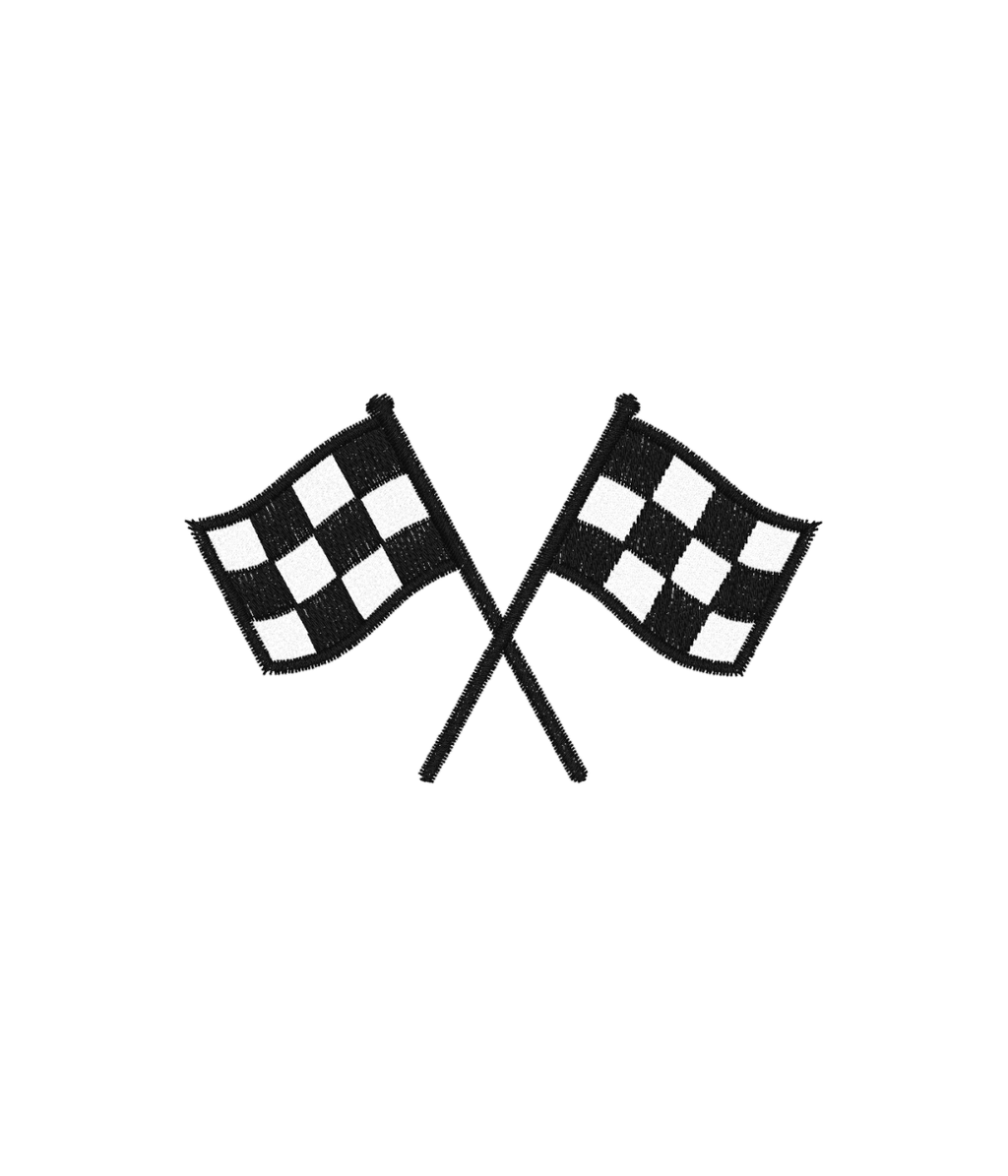 Koszulka z haftem flag wyścigowych – koszulka flagi wyścigowe unisex, dla każdego