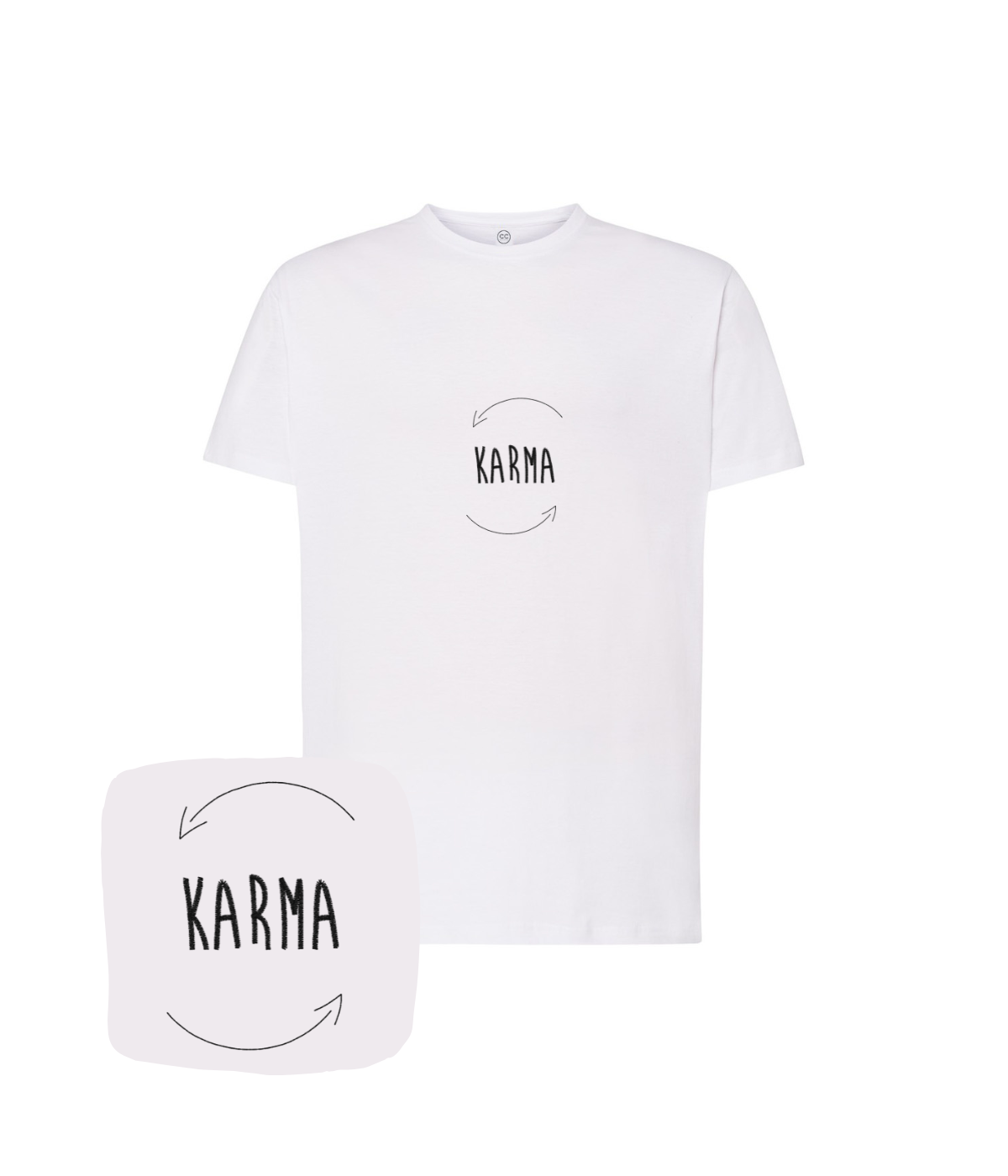Koszulka z haftem Karma – koszulka karma na co dzień, codzienny komfort