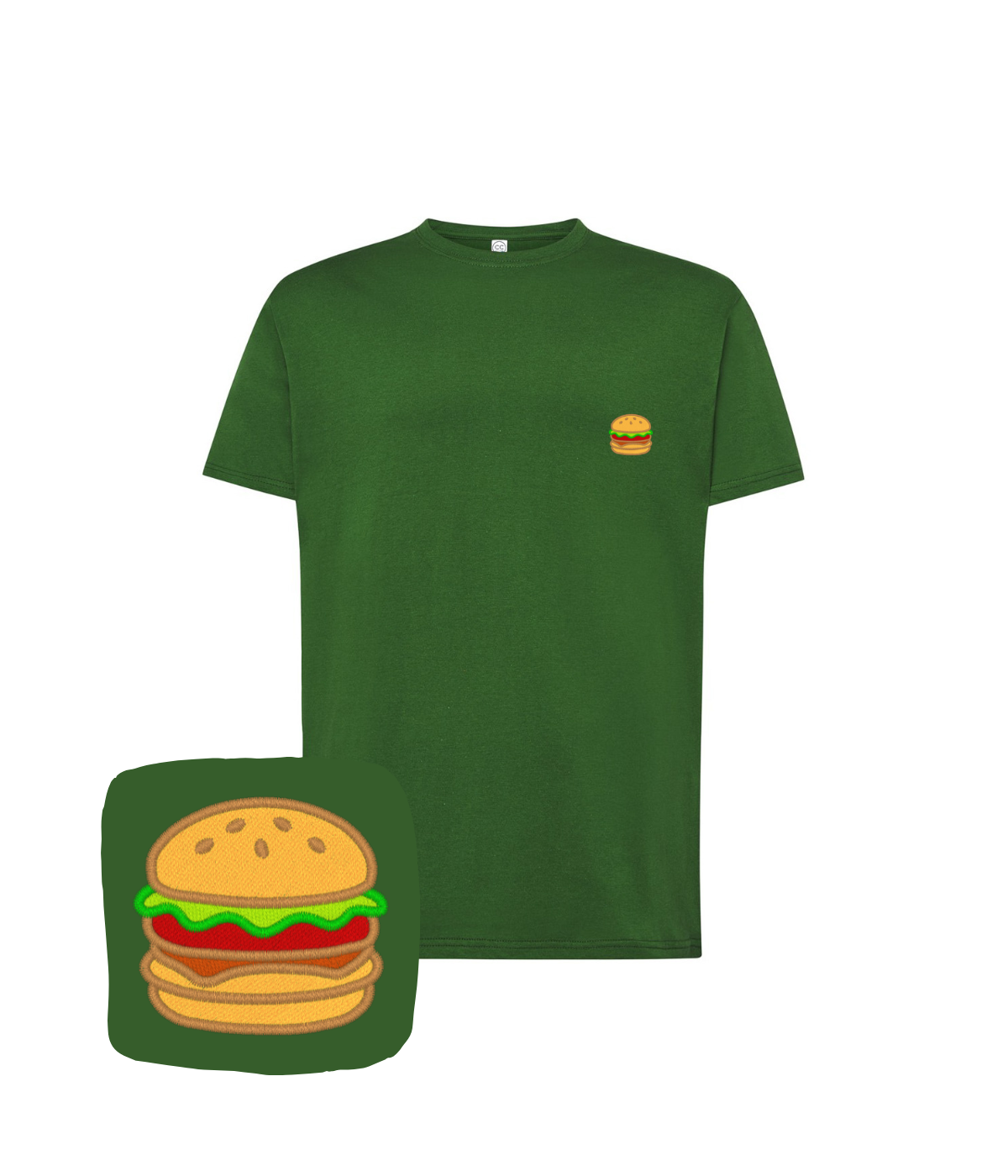 Koszulka z haftem burgera – koszulka burger prezent z haftem, pamiątka na lata