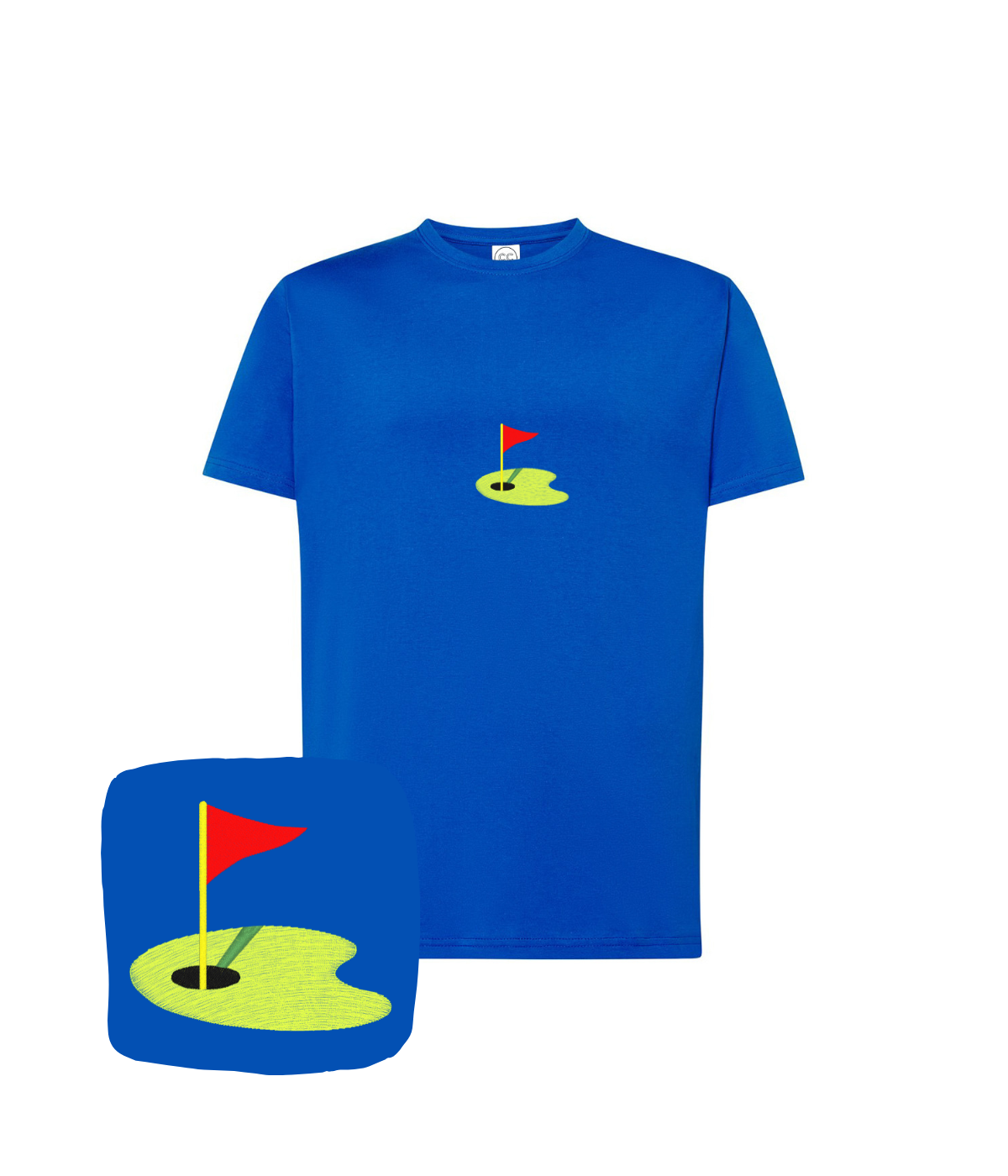 Koszulka z haftem dołka golfowego – koszulka z napisem dołek golfowy, personalizacja