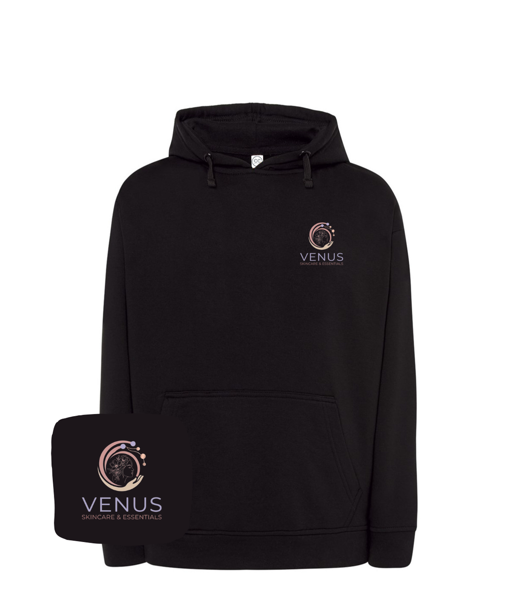 Blue sweatshirt with embroidered company logo on the chest, featuring a comfortable fit and casual style from CustomClothes.pl