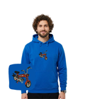 Black hoodie with Romet motorbike embroidery, casual sweatshirt for motorbike enthusiasts and PRL history fans.