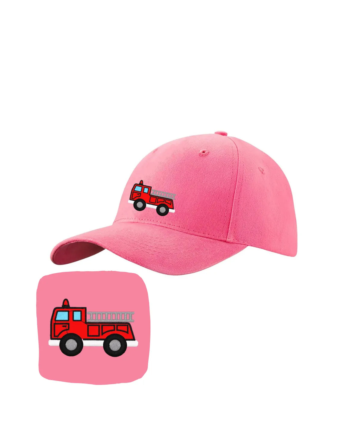 różowa czapka z haftem