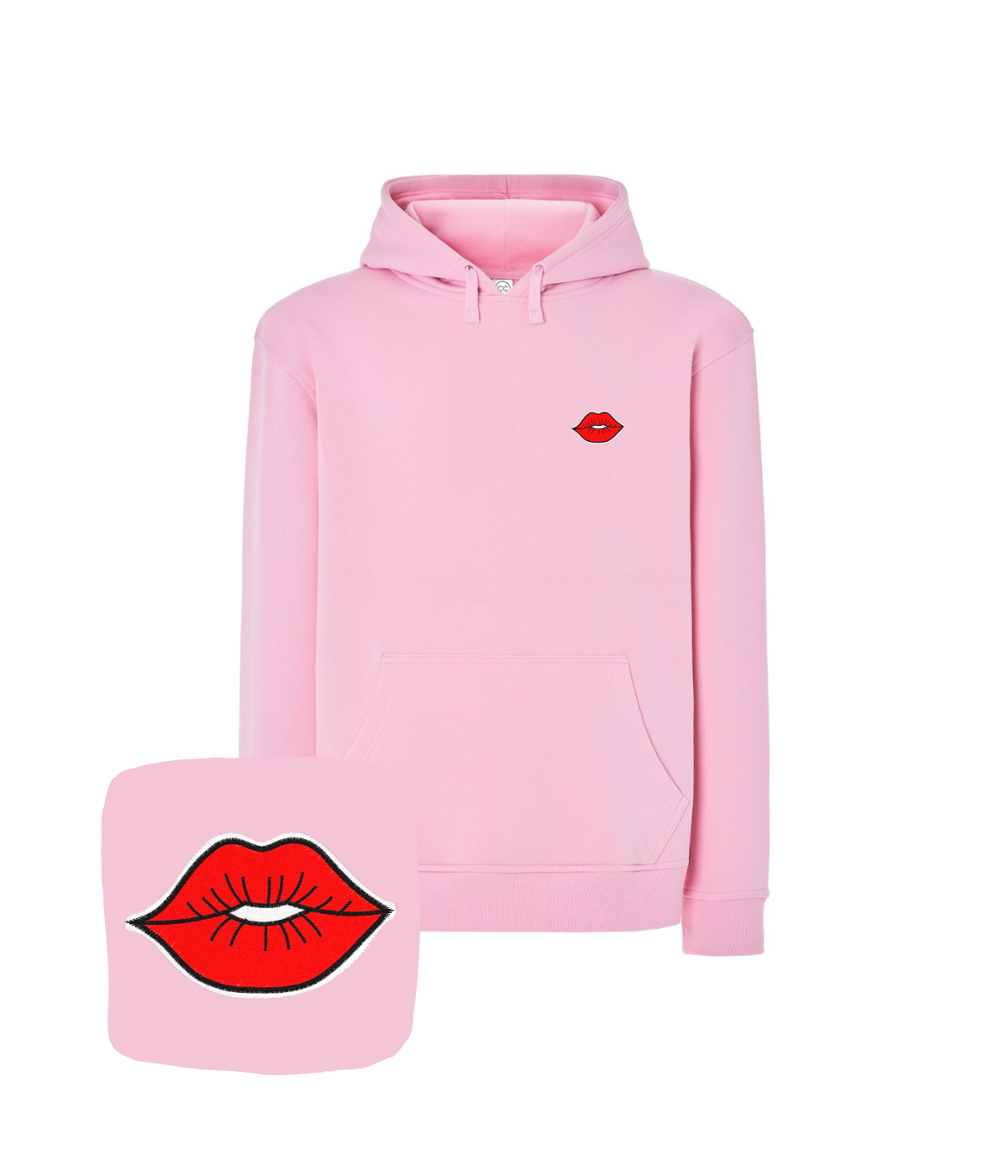 różowa bluza z wyszytym wzorem